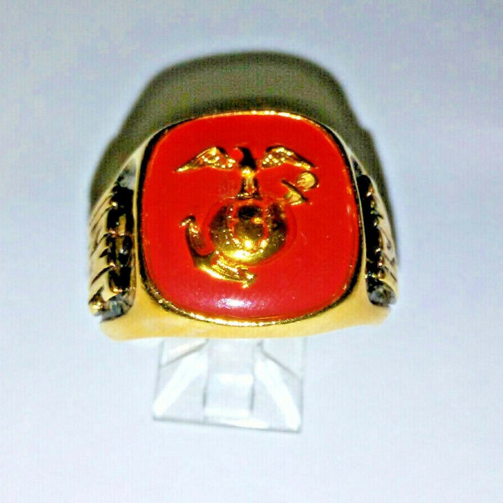 Marine Ring Red Military insignia Gold US Made NWT